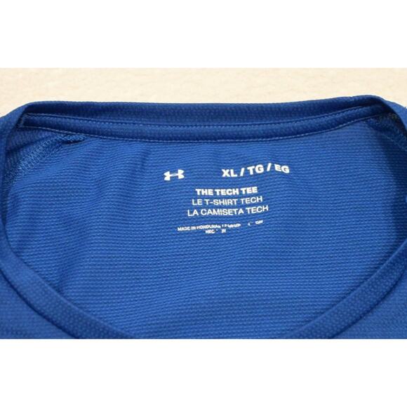 Under Armour Gym Shirt The Tech Tee HeatGear Blue Athletic Mens Size XL - Picture 8 of 10